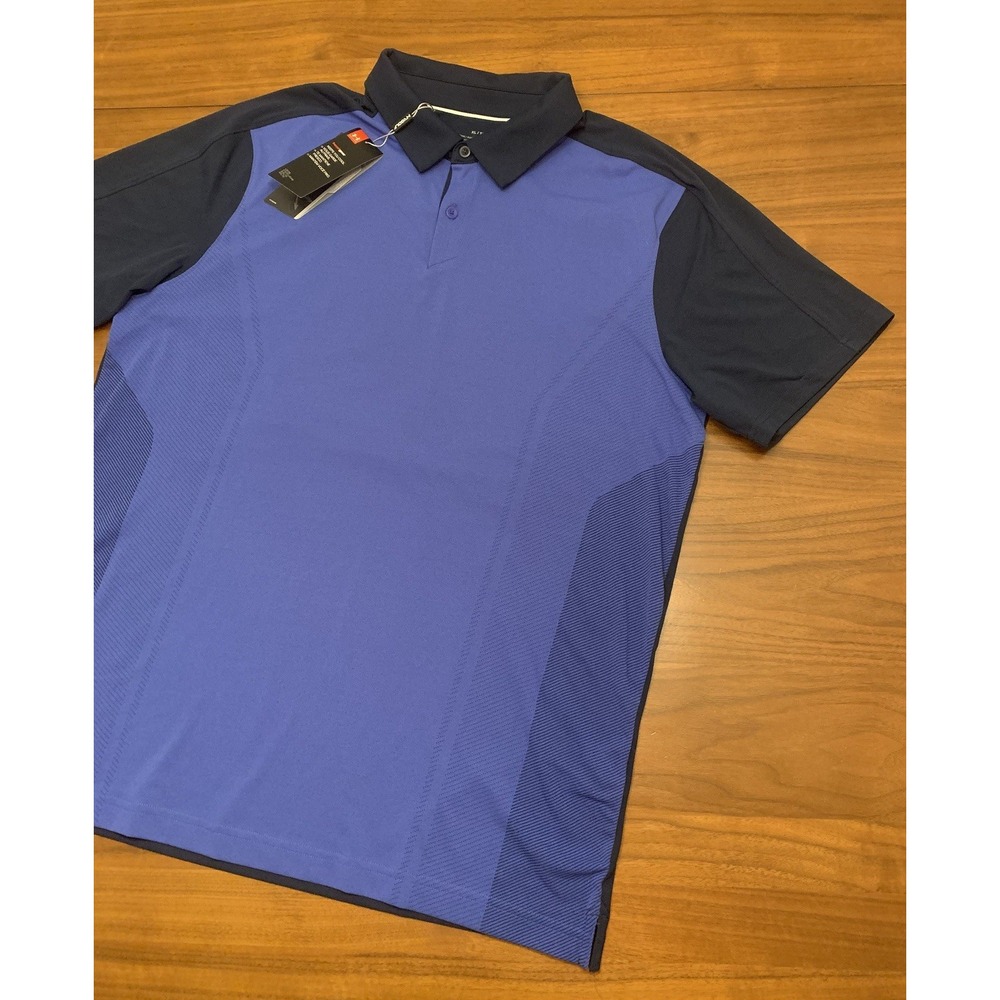 Under Armour HeatGear Polo Shirt NEW Men XL Blue Performance Loose Two Tone Golf